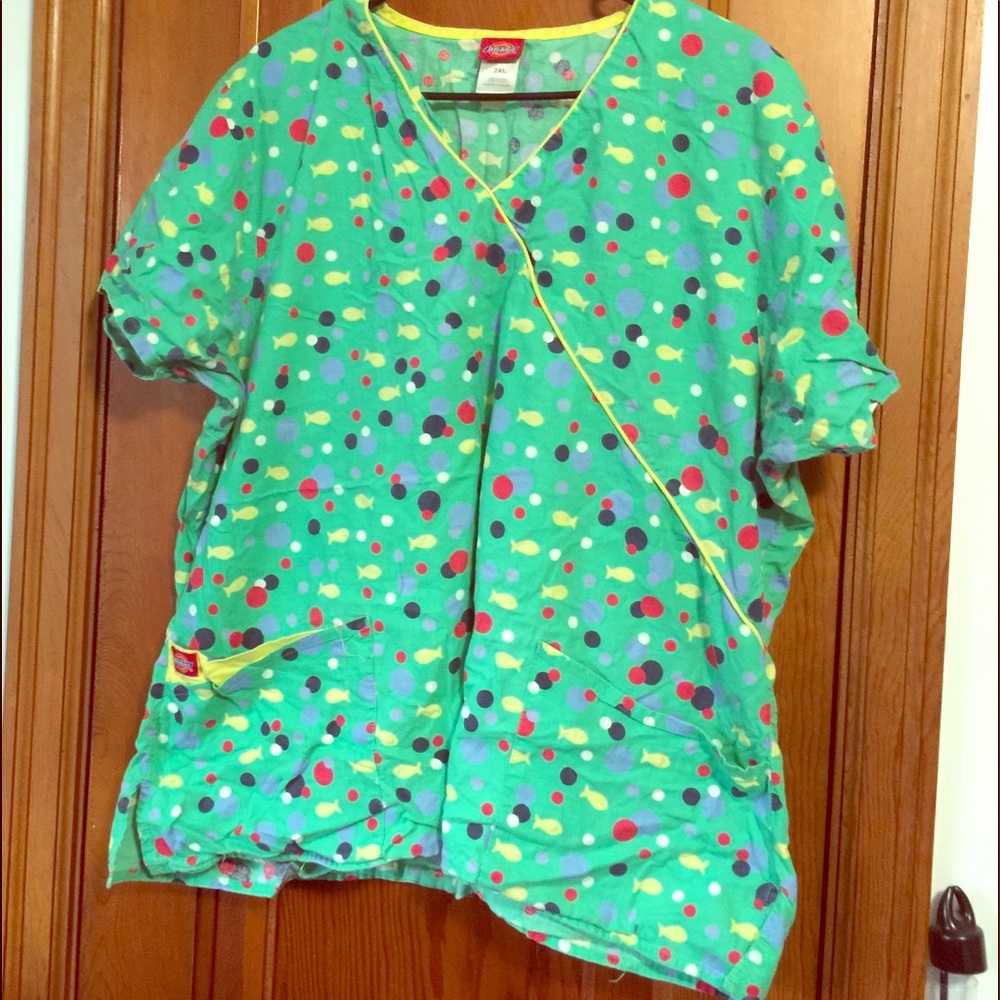 Dickies all cotton scrub top 2x no back ties